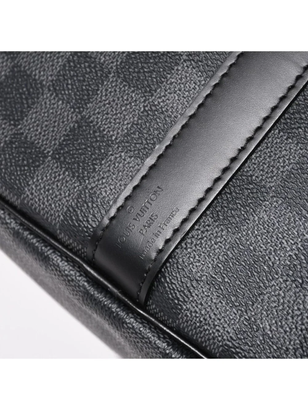 Louis Vuitton Boston Keepall Bandouliere 45 Damier Graphite Black Silver